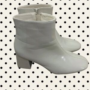 Amazon Shiny Ivory Ankle Booties